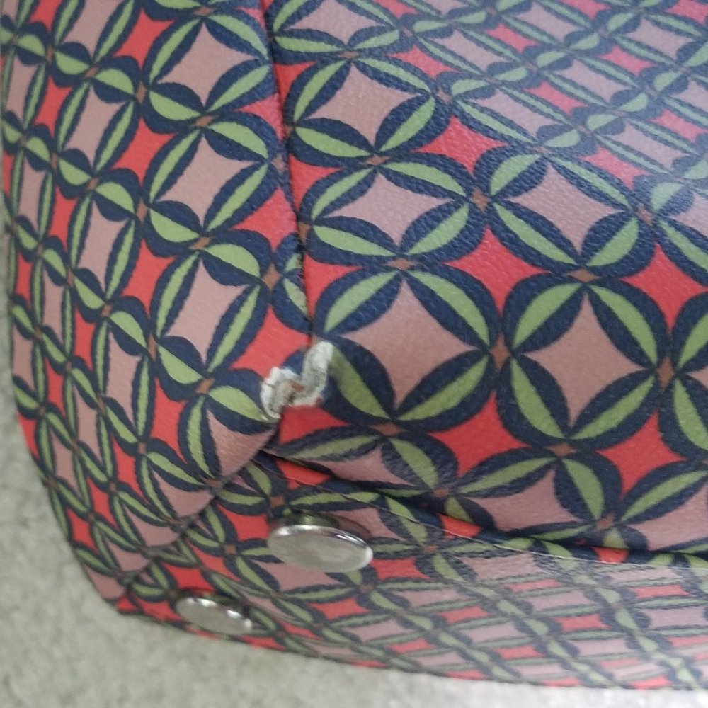 Geometric Pattern Zipper Fossil Rachel Tote Bag - image 8